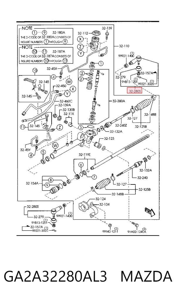 Рулевой наконечник GA2A32280AL3 Mazda