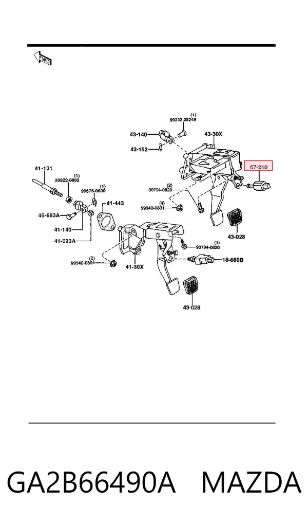 Датчик стоп сигнала GA2B66490A Mazda