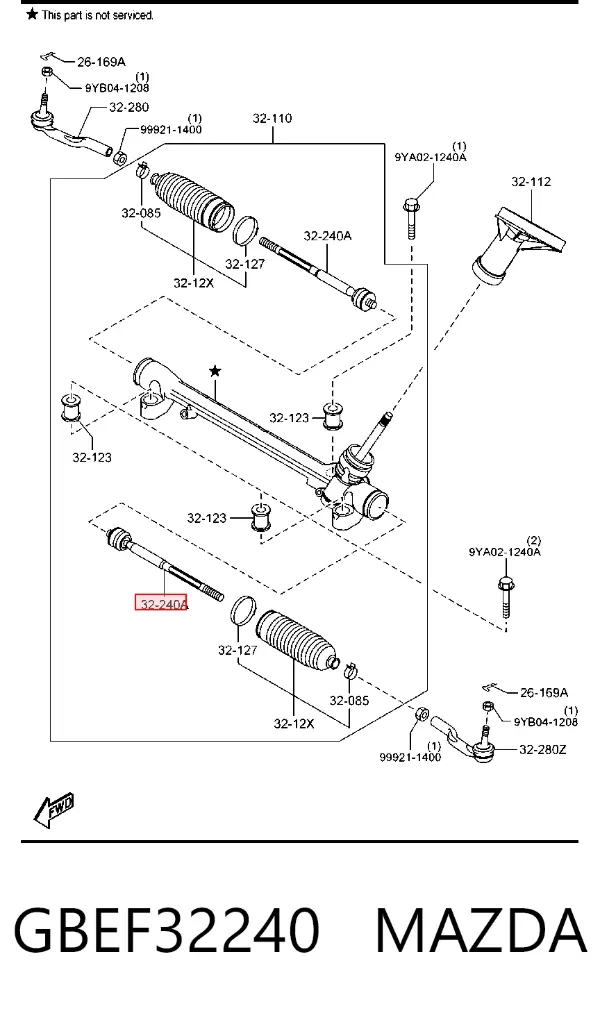 Рулевая тяга GBEF32240 Mazda