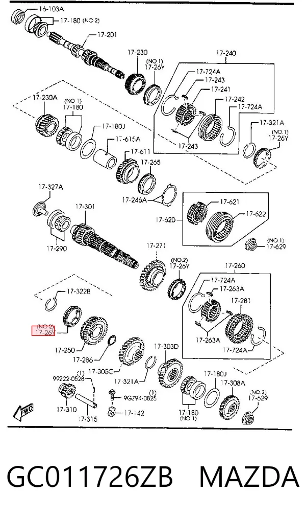 Кольцо синхронизатора GC011726ZB Mazda