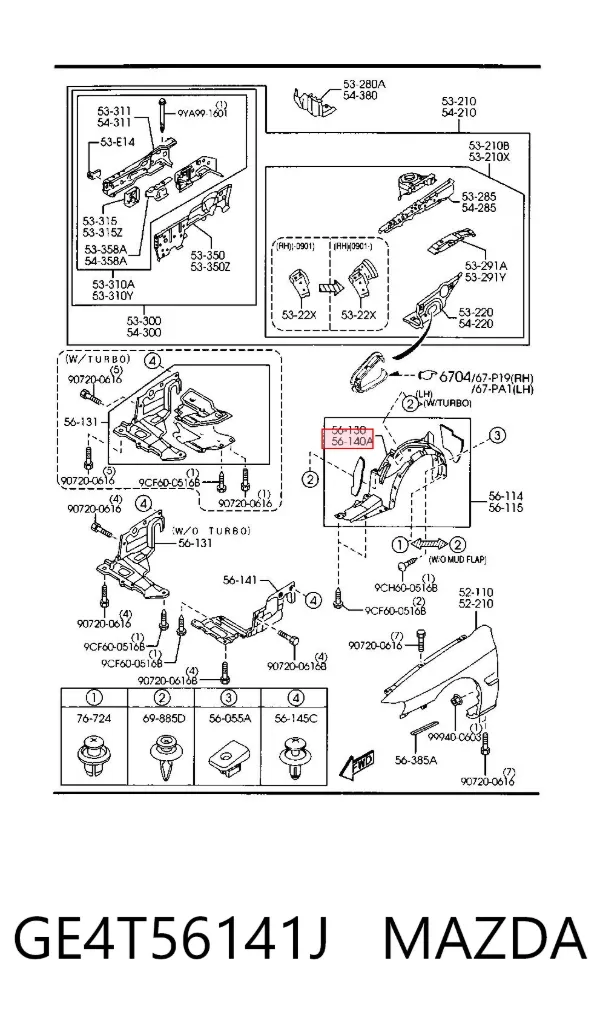 Подкрылок передний левый GE4T56141J Mazda
