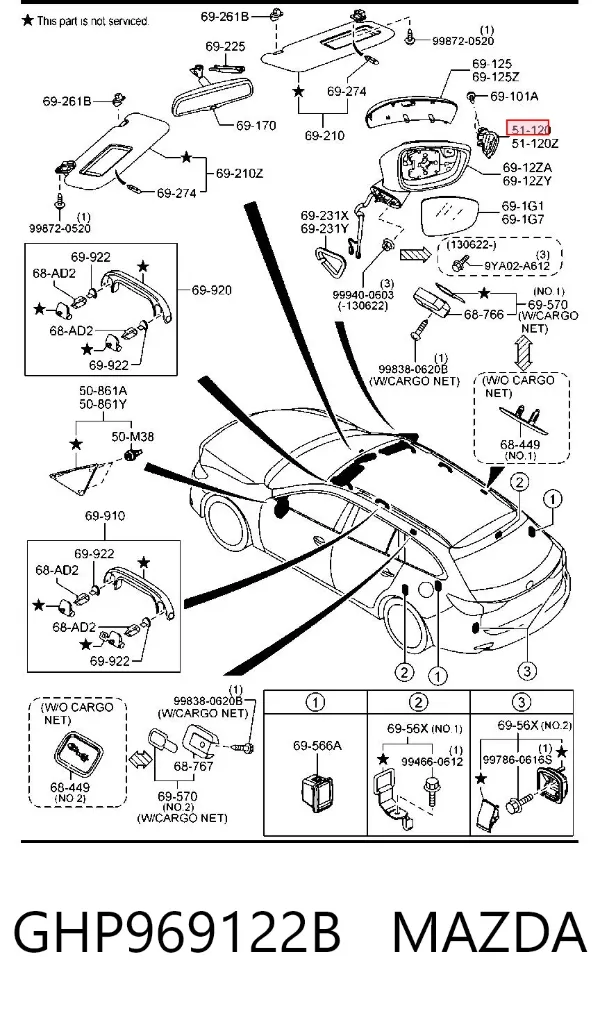 Указатель поворота зеркала правый GHP969122B Mazda