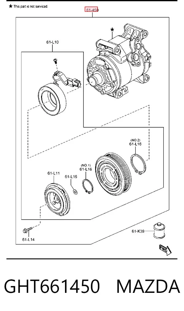 Компрессор кондиционера GHT661450 Mazda