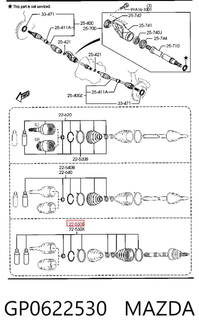 Пыльник ШРУСа наружный левый MAZDA GP0622530