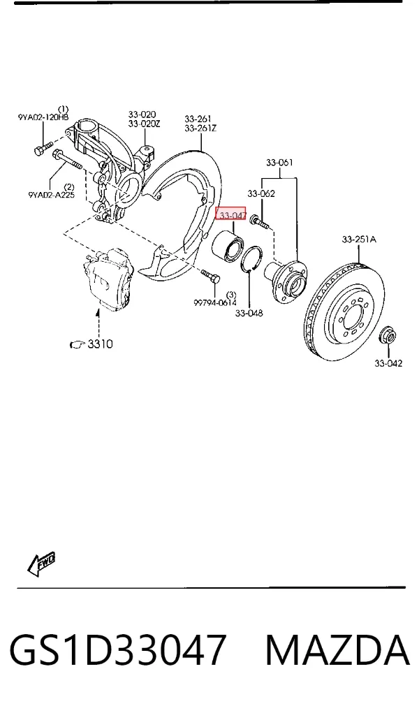 Подшипник ступицы GS1D33047 Mazda
