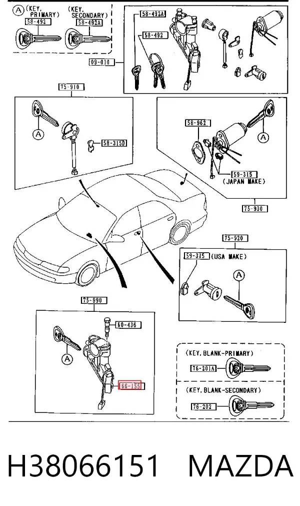 Контактная группа H38066151 Mazda
