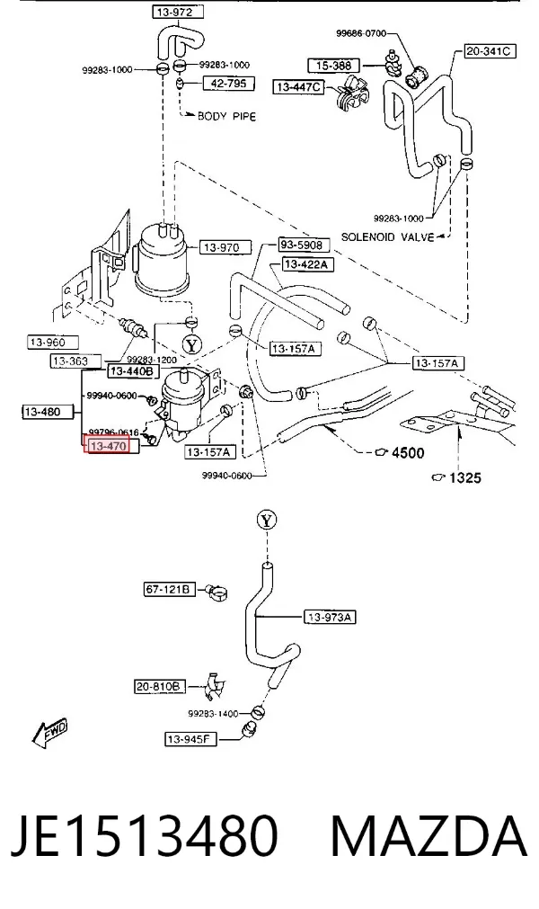 Топливный фильтр JE1513480 Mazda