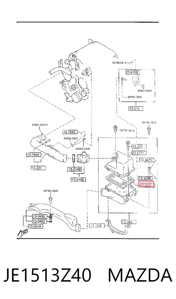 Воздушный фильтр JE1513Z40 Mazda