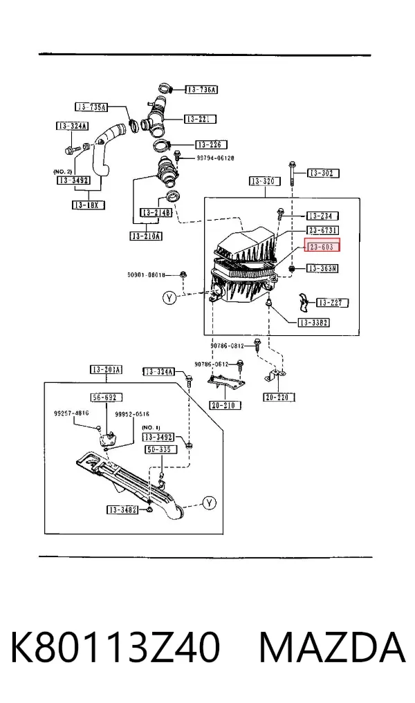 Воздушный фильтр K80113Z40 Mazda