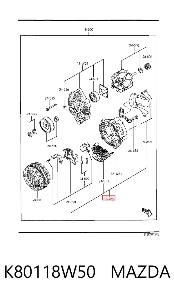  K80118W50 Mazda