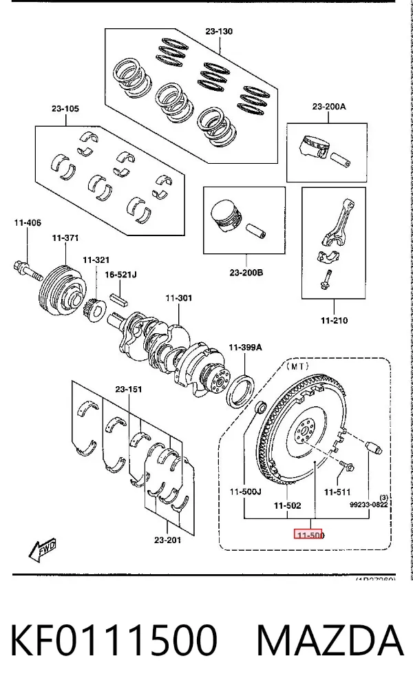 Маховик KF0111500 Mazda