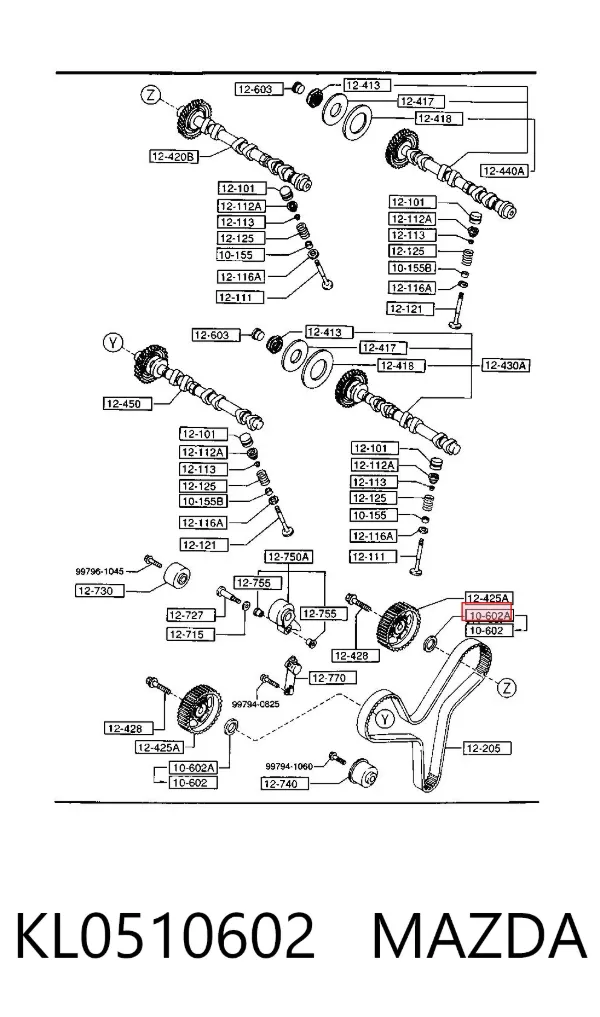 Сальник распредвала KL0510602 Mazda