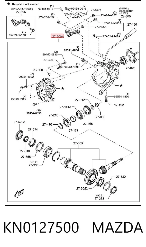 Раздатка KN0127500 Mazda