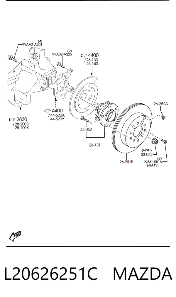 Тормозные диски L20626251C Mazda