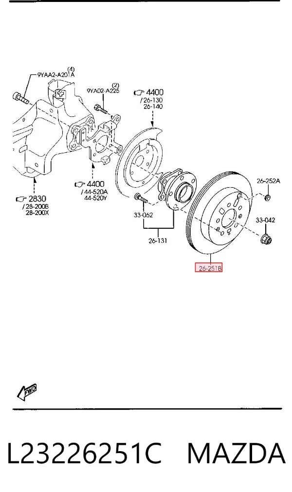 Тормозные диски L23226251C Mazda