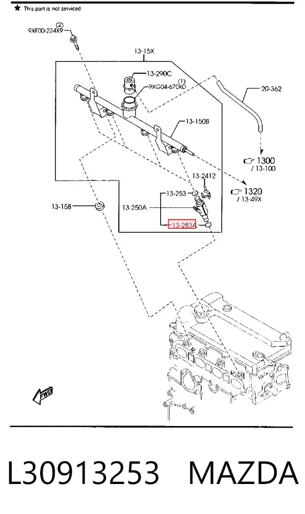 Кольцо форсунки L30913253 Mazda