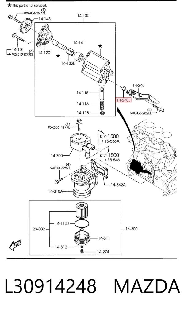 Прокладка масляного насоса L30914248 Mazda