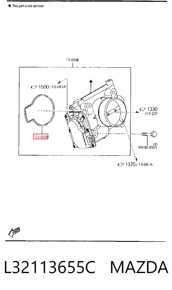 Прокладка дроссельной заслонки L32113655C Mazda