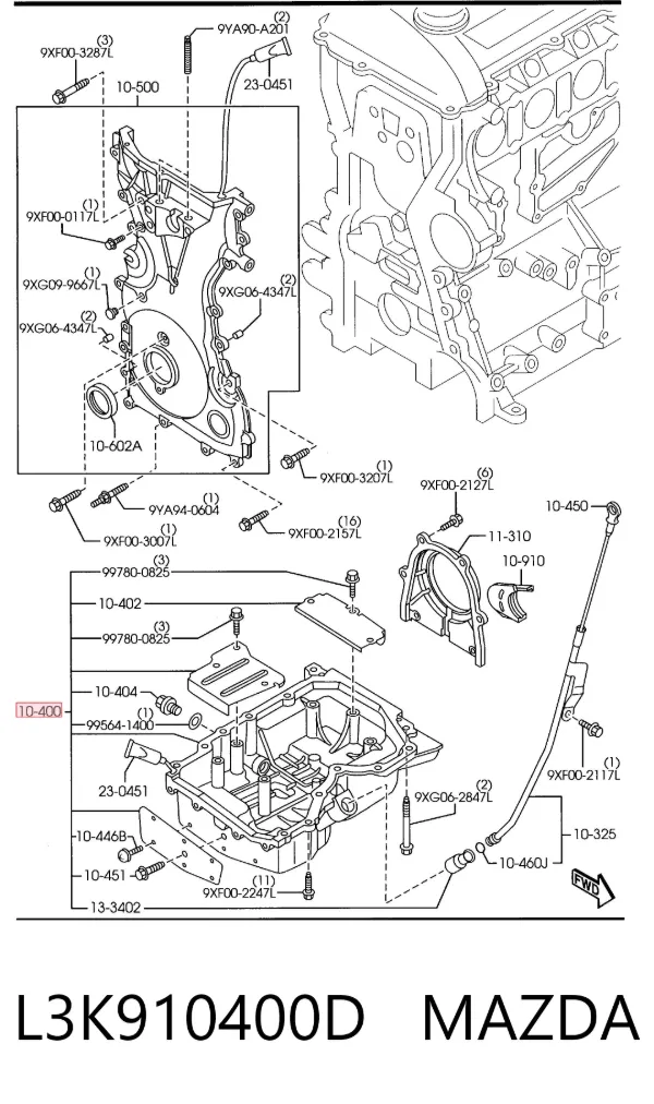 Поддон двигателя L3K910400D Mazda