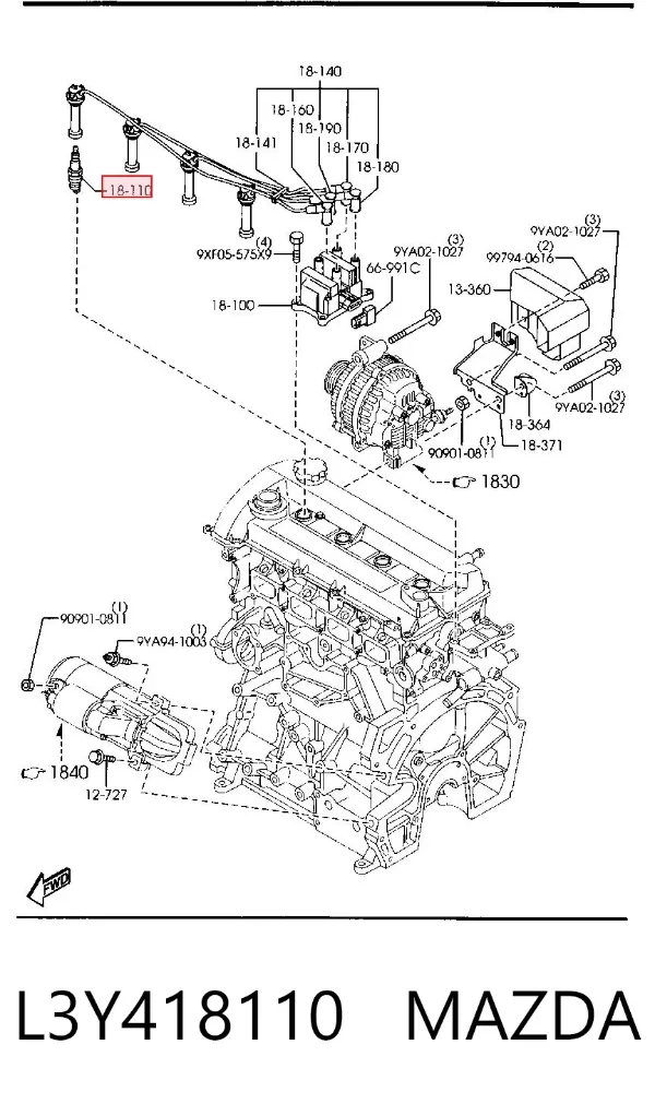 Свечи зажигания L3Y418110 Mazda