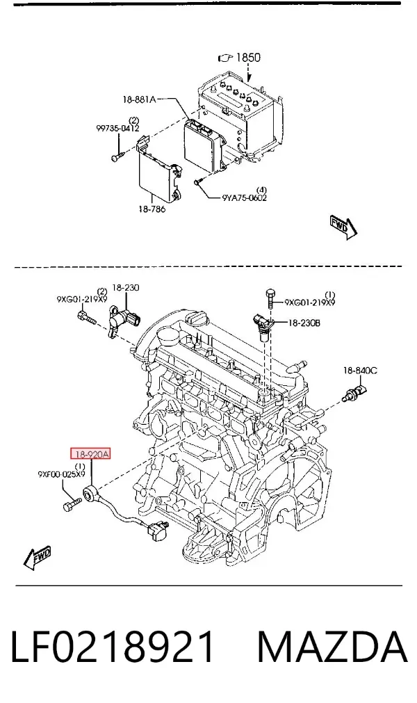 Датчик детонации LF0218921 Ford