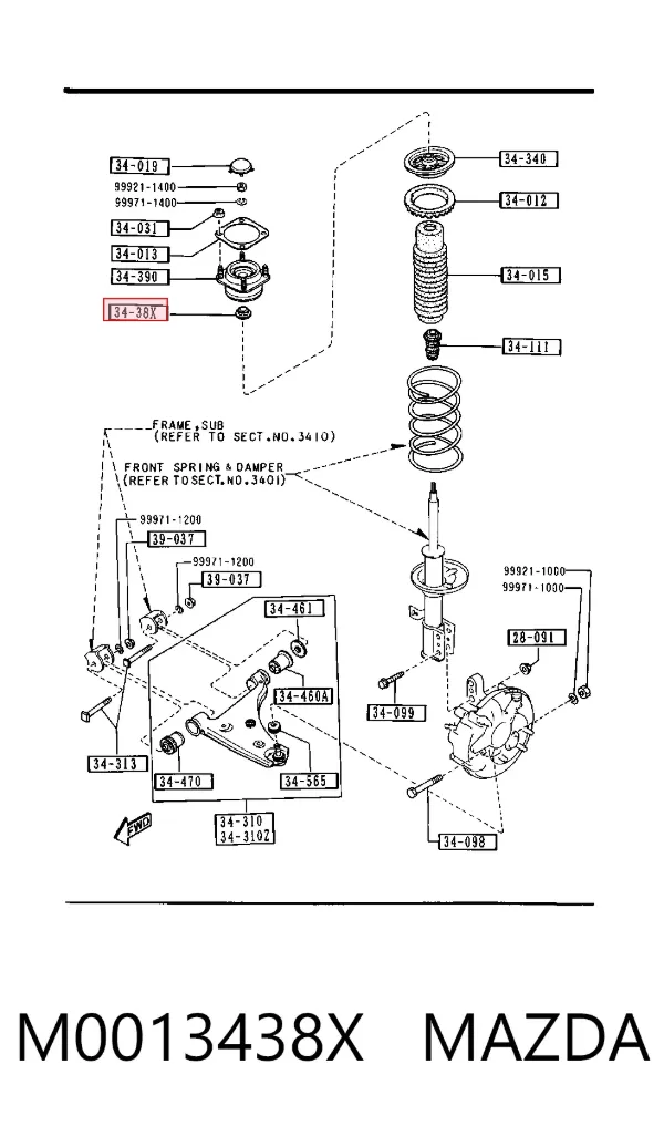 Опорный подшипник амортизатора M0013438X Mazda