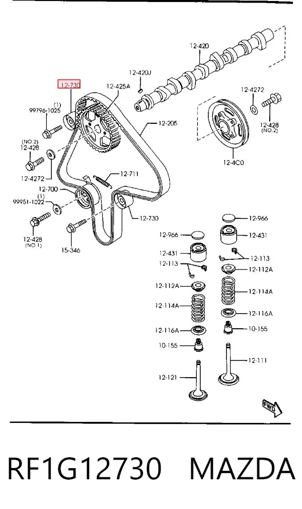 Паразитный ролик ГРМ RF1G12730 Mazda