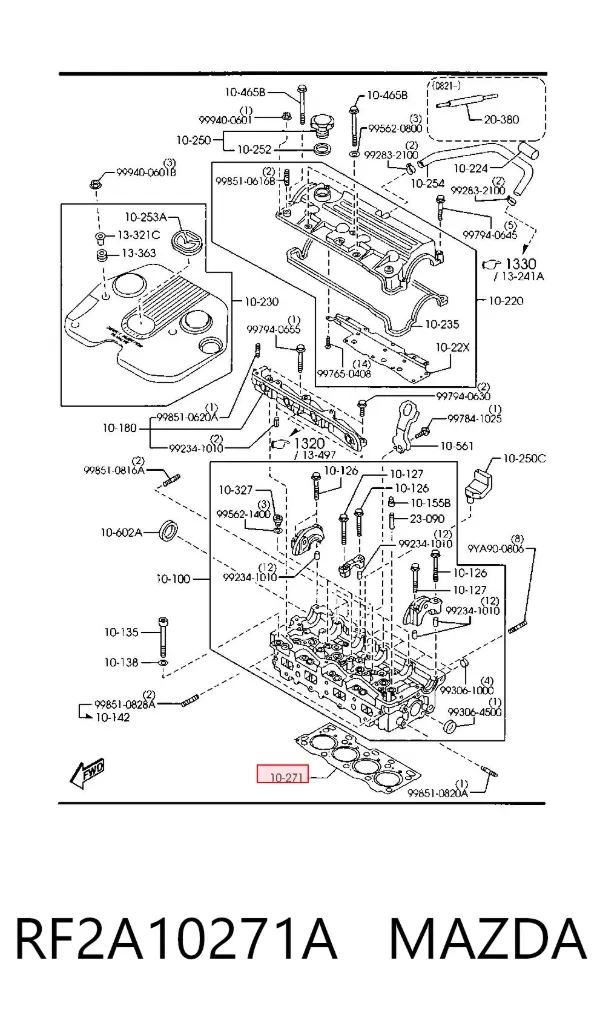 Прокладка ГБЦ RF2A10271A Mazda