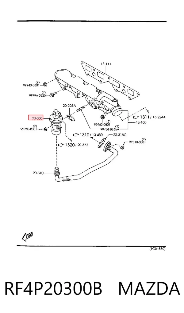 Клапан ЕГР RF4P20300B Mazda