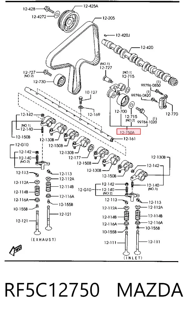 Рычаг натяжителя приводного ремня RF5C12750 Mazda