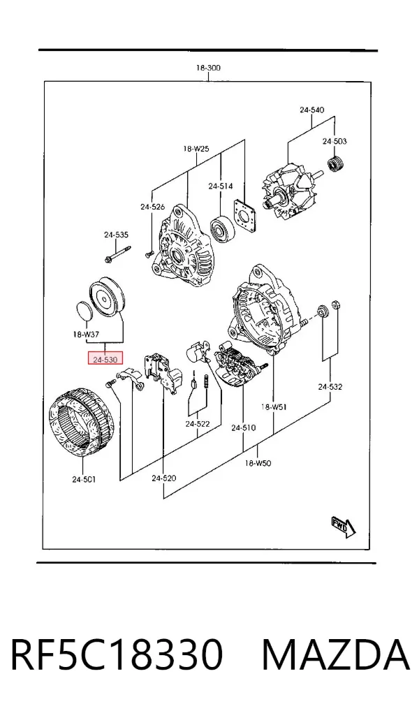 Шкив генератора RF5C18330 Mazda