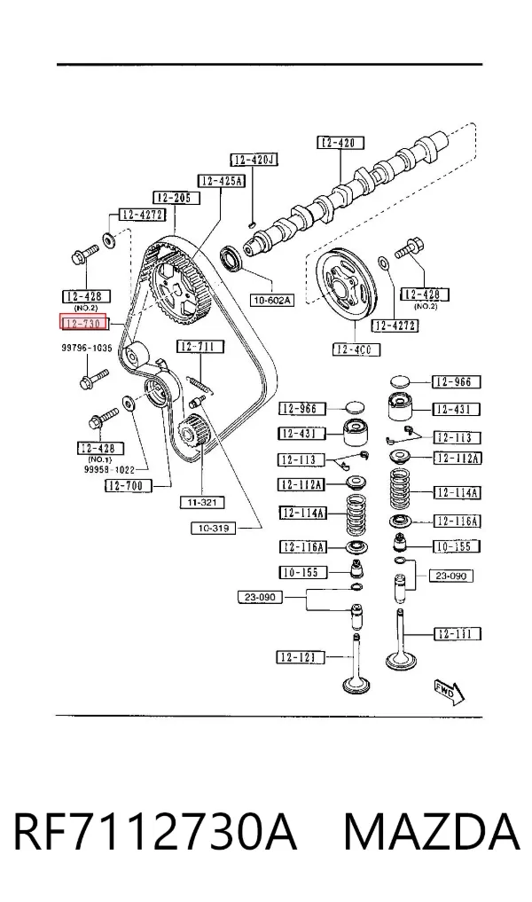 Паразитный ролик ГРМ RF7112730A Mazda
