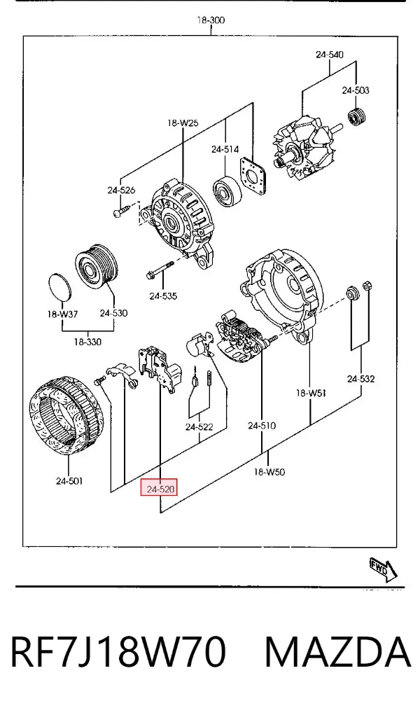 Реле генератора RF7J18W70 Mazda