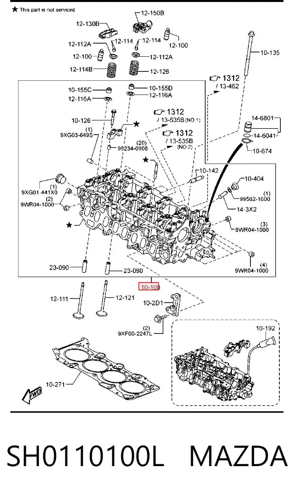 ГБЦ SH0110100L Mazda