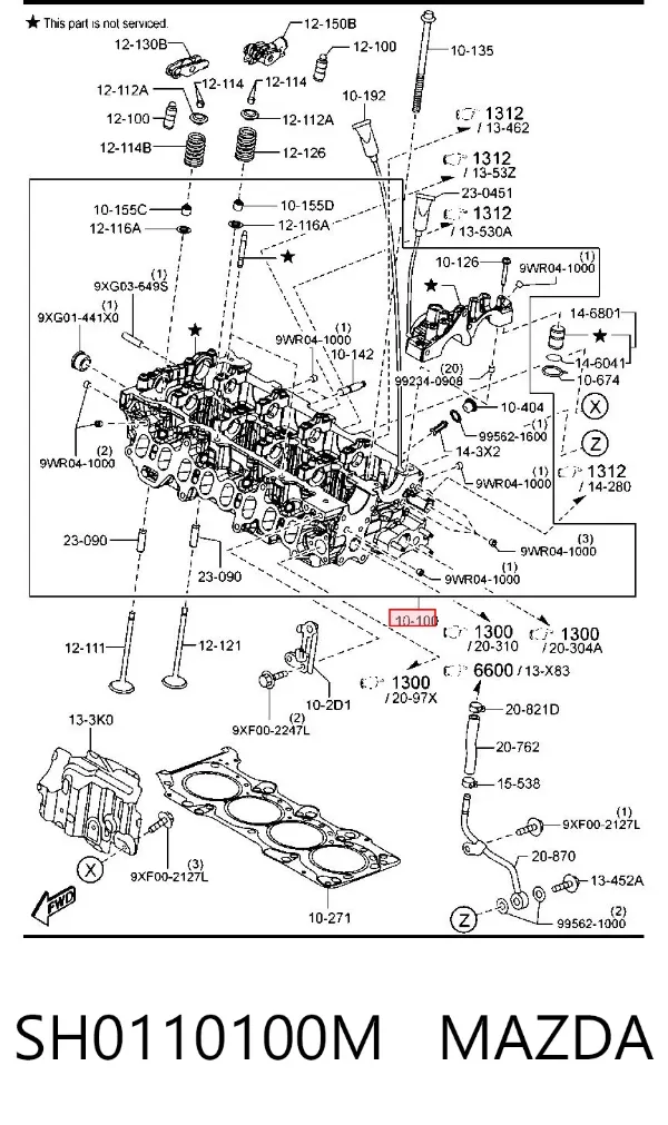 ГБЦ SH0110100M Mazda