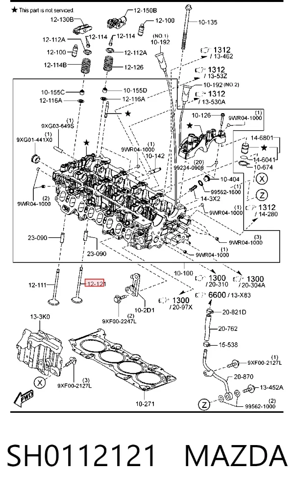 Выпускной клапан SH0112121 Mazda
