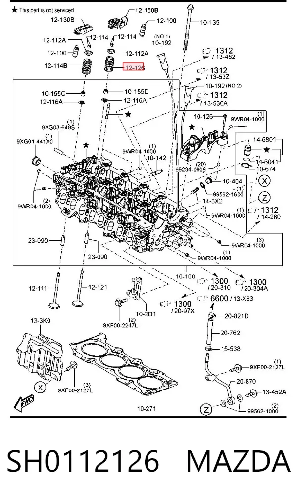 Пружина клапана SH0112126 Mazda