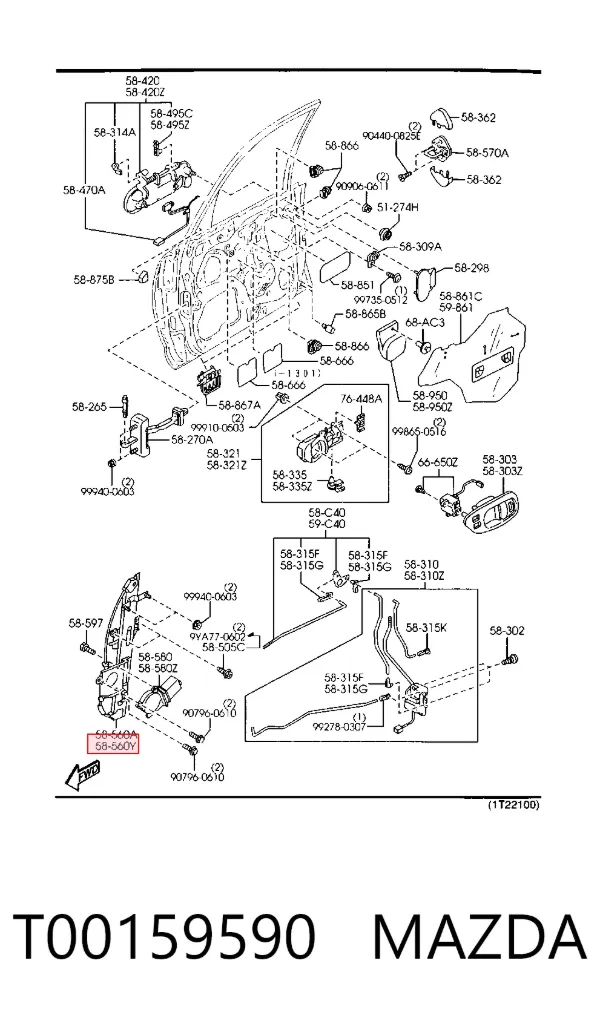 Стеклоподъемник передней левой двери Mazda Xedos 9