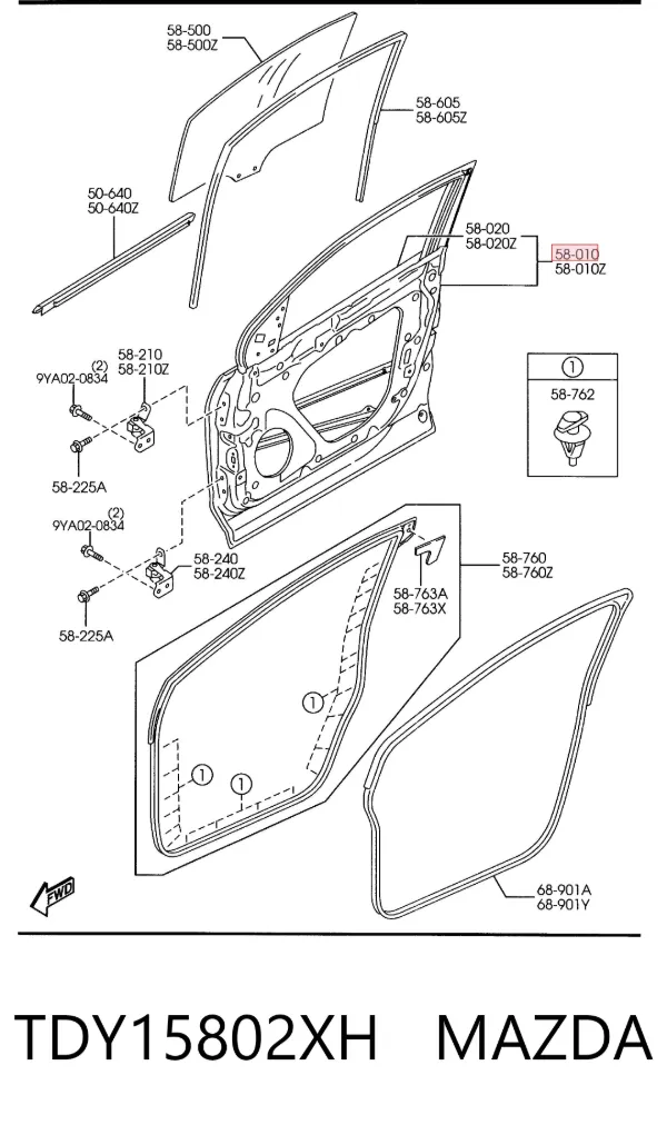 Дверь передняя правая Mazda CX-9 TB