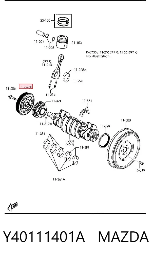 Шкив коленвала Y40111401A Mazda