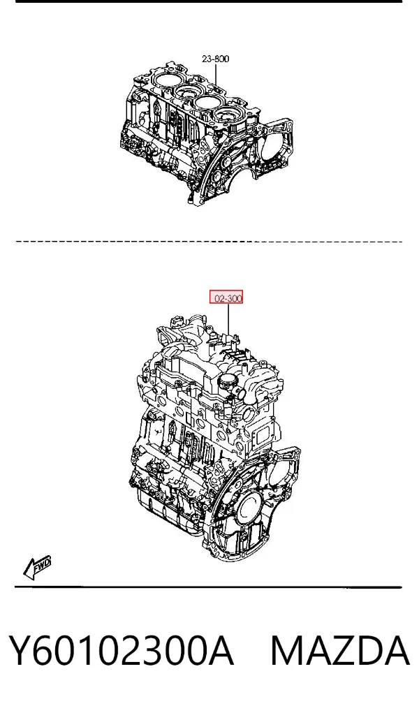 Двигатель Y60102300A Mazda