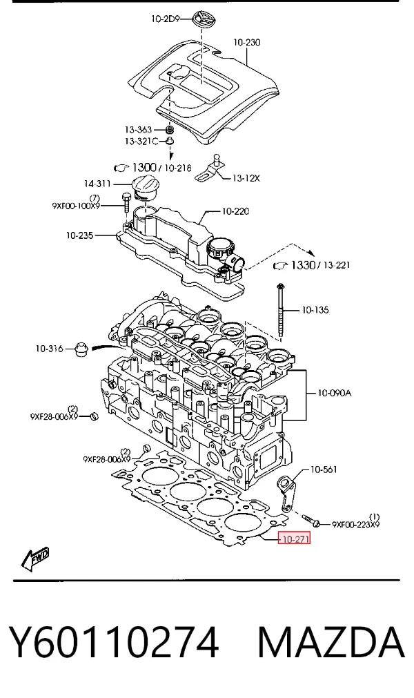 Прокладка ГБЦ Y60110274 Mazda