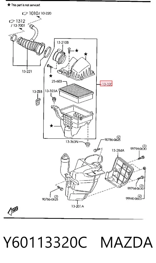 Корпус фильтра Y60113320C Mazda