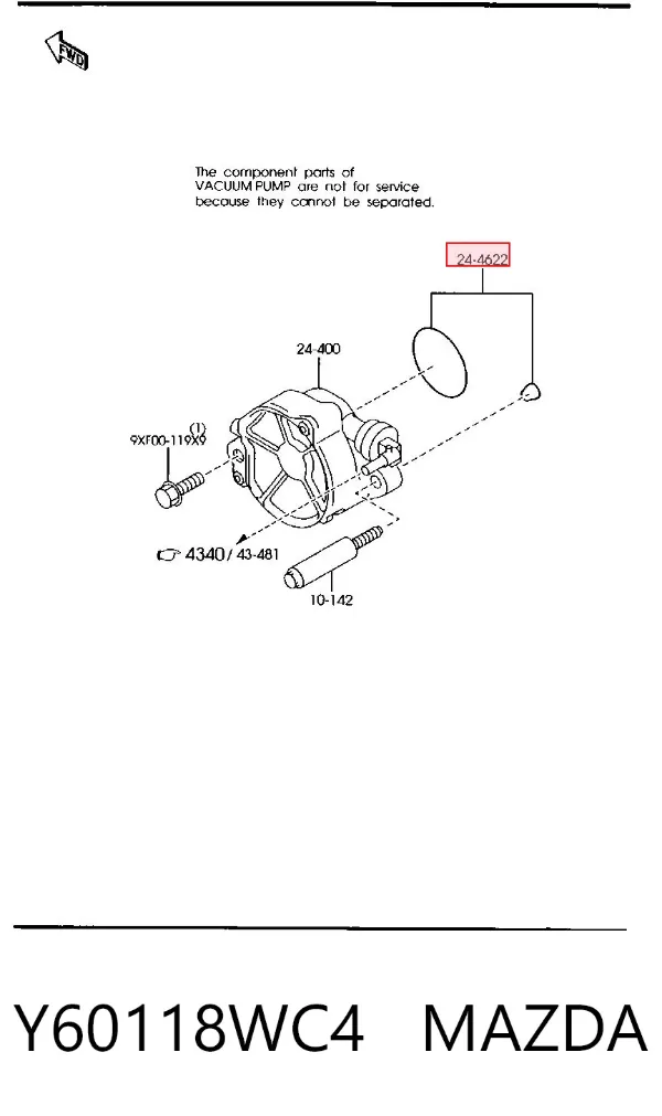Прокладка вакуумного насоса Y60118WC4 Mazda