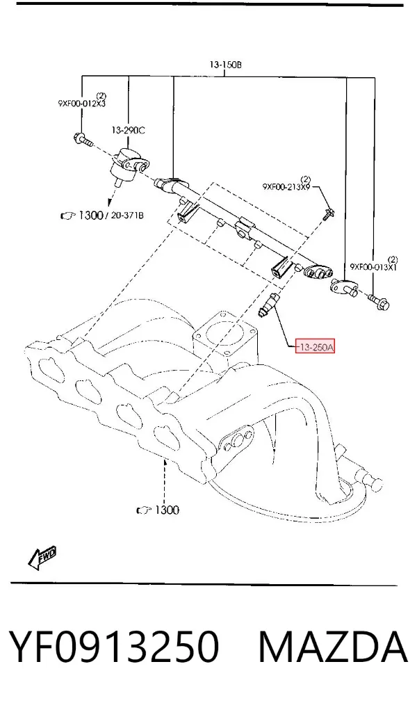 Топливные форсунки YF0913250 Mazda
