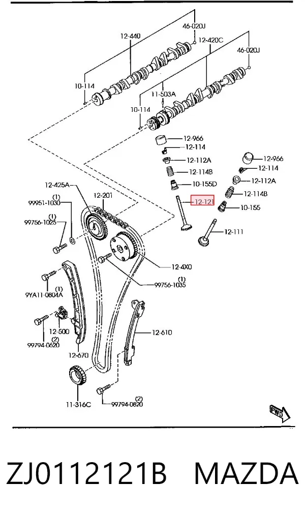 Выпускной клапан ZJ0112121B Mazda