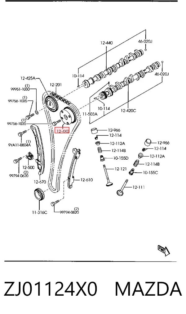Шестерня распредвала ZJ01124X0 Mazda