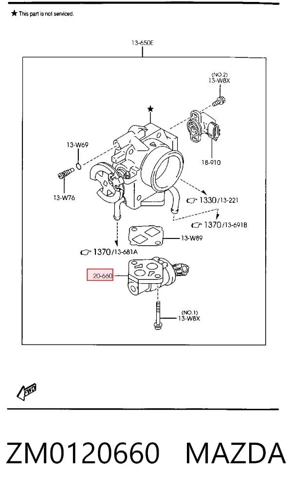 Регулятор холостого хода ZM0120660 Mazda