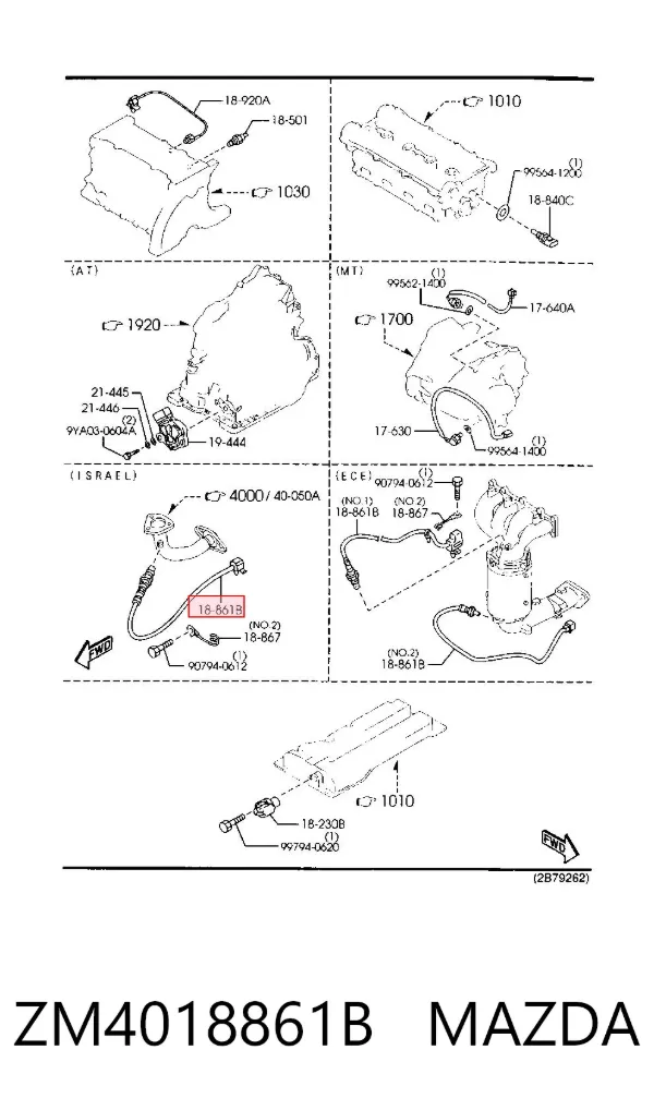 Лямбда зонд ZM4018861B Mazda