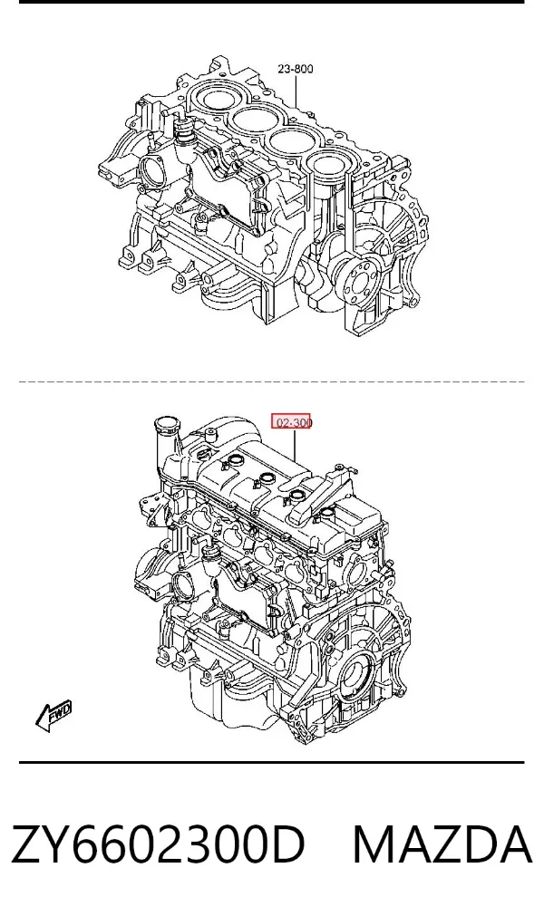 Двигатель ZY6602300D Mazda